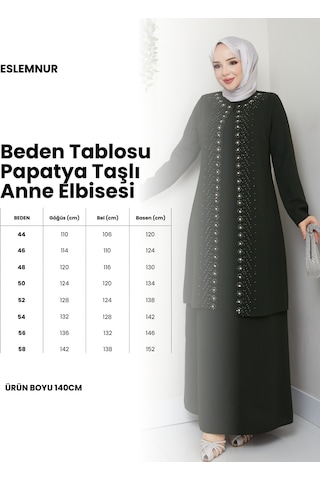 Eslemnur Papatya Taşlı Büyük Beden Anne Elbisesi Pembe