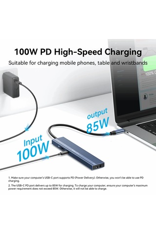 Acasis 8in1 Usb-c Hub 4k 60hz Dp, 10gbps Usb-a/type-c, Sd/tf Kart, 100w Pd Ac Hb0802