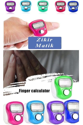 Zikir Matik 3 Adet Hediyelik Dua Tespihat Sayacı Tesbih Pilli Lcd Ekranlı Parmak Yüzük Zikir Matik