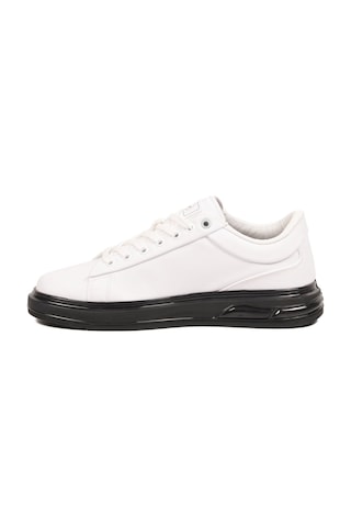 Walkway Erkek Beyaz-siyah Bağcıklı Kalın Taban Erkek Casual Ayakkabı Sneaker 8078 Dashor M