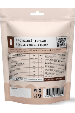 Fropie Proteinli Meyve Topları - Antep Fıstığı Kaplı & Fındık Ezmeli 80 G