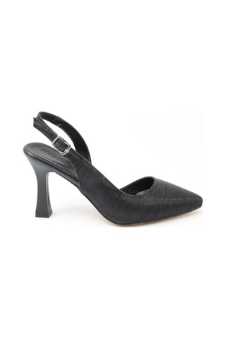 Nesilshoes Nesil Shoes Tam 181 Siyah Simli Topuklu Kadın Sandalet