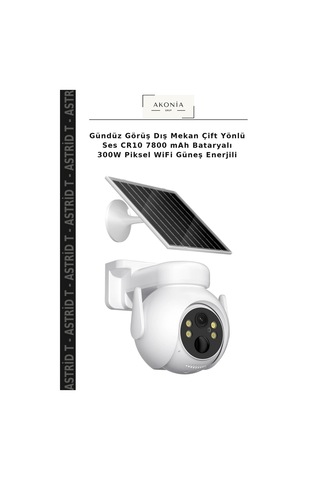 Gündüz Görüş Dış Mekan Çift Yönlü Ses Cr10 7800 Mah Bataryalı 300w Piksel Wifi Güneş Enerjili Çok Renkli