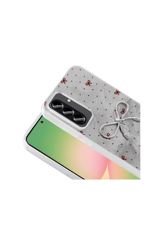 Galaxy A26 Uyumlu Uyumlu Kılıf Kamera Korumalı Figürlü Zore Ponti Silikon Kapak - Lila Lila