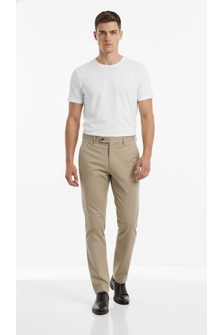 Plus Scorpion Erkek Kumaş Pantolon Slim Fit Siyah, Lacivert, Bej, Açık Gri, Antrasit, Vizon Esnek Rahat Klasik Pantolon Açık Bej