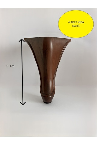 Homdep Kanepe Koltuk Tv Ünitesi Konsol Yükseltme Delta Model Plastik Ayak 18 Cm Ceviz -4 Adet- Ceviz