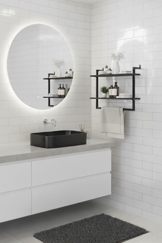 2'li Duvara Monte Banyo Rafları Antrasit Diğer