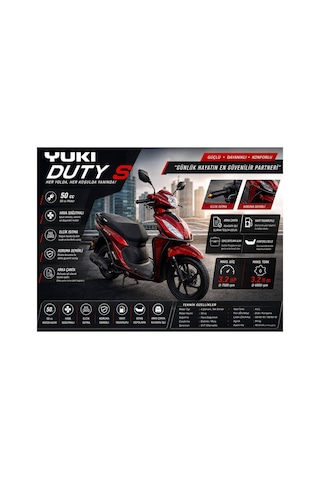 Yuki Duty S 50 CC Motosiklet Kırmızı