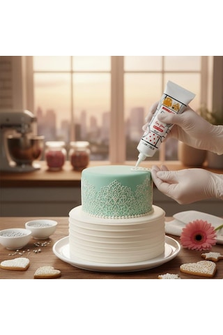 Glazür Tüp Beyaz 40 Gr Pasta Ve Kurabiye Dekor Glaze