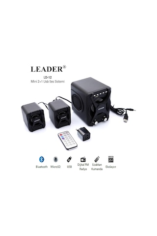 Leader Ld12 Mini 2+1 Usb Ses Sistemi (Bluetooth - Usb/Sd - Fm)