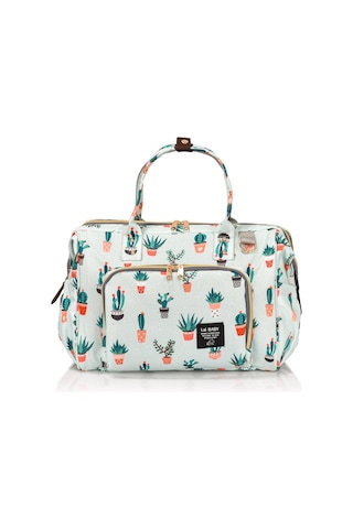 Lal Baby Baggage Bag Kaktüs Omuz Askılı Anne Bebek Bakım Çantası Beyaz