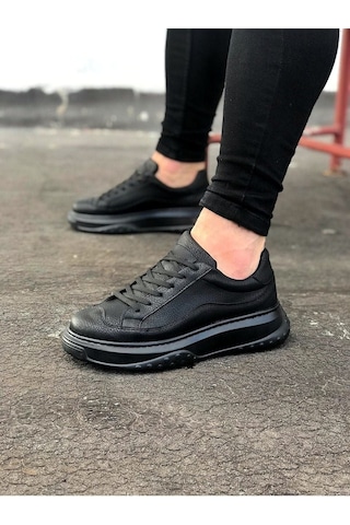 Aymood Jy507 Alone Bağcıklı Cilt Erkek Günlük Sneaker Ayakkabı Cst Siyah