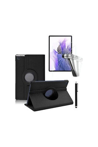 Huawei Honor Pad X8 10.1 İnç Uyumlu Kılıf 360 Dönen Kapaklı Standlı 3lü Set Kılıf