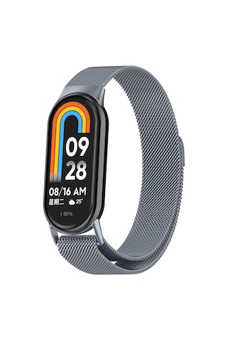 Xiaomi Smart Band 8 Zore Krd-01 Metal Kordon-gri