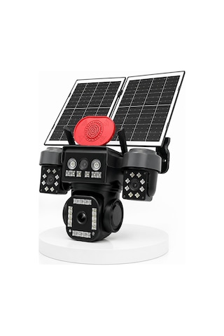 Çift Solar Panel Teknolojisi İle Güneş Enerjisinden Güç Alan Kesintisiz Dış Mekan Güvenlik Kamerası 06155313