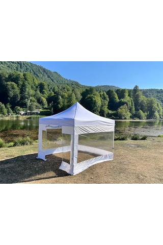 3x3 M 30 Mm Gazebo Tente Kış Bahçesi Beyaz