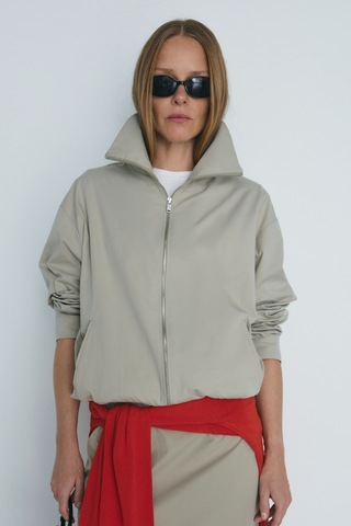 Suud Collection Taş Nora Fermuarlı Gabardin Ceket