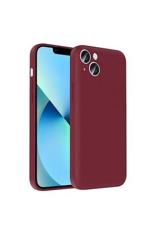 Apple Uyumlu iPhone 14 Kılıf Kamera Korumalı Kartlık Hazneli Zore Vitra Kapak Mürdüm