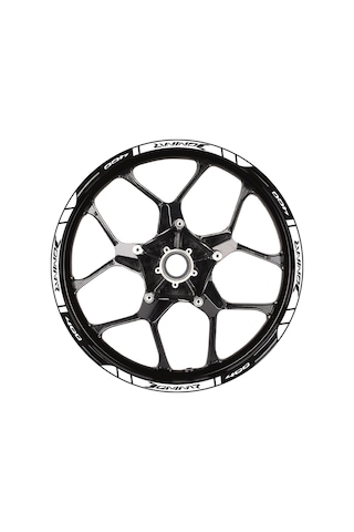 Bajaj Dominar 400 Baskılı Jant Dışı Şerit Motosiklet Sticker Etiket Modeli Beyaz