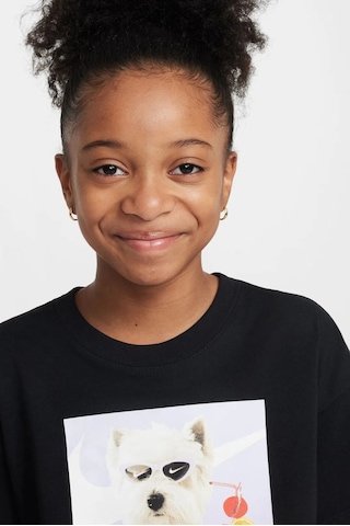 Nike Sportswear Kids Tee Black Baskılı Çocuk Tişört Siyah Siyah