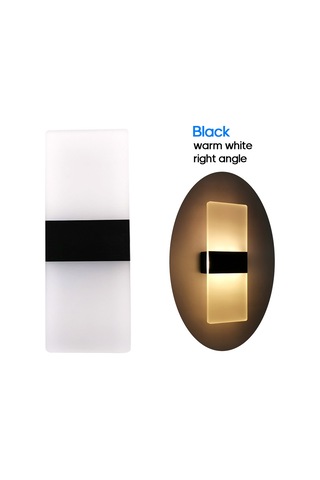 Padalink Siyah Led Akrilik Duvar Lambası - Isı Beyaz 6w, 2700-3500k, Oda/ Otel/ Koridor Dekoratif Aydınlatma Dik Köşe Siyah