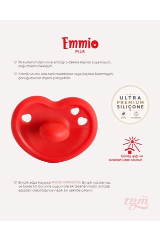 Tgm Baby Ultra Premium Silikon Kalpli Emzik Plus Kırmızı