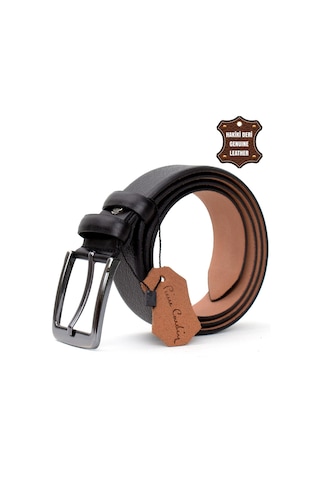 Pierre Cardin Pc404 Erkek 4 Cm Hakiki Deri Kemer Siyah-siyah Siyah