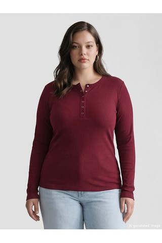 Lcw Everyday Bordo Bisiklet Yaka Fitilli Kadın Body
