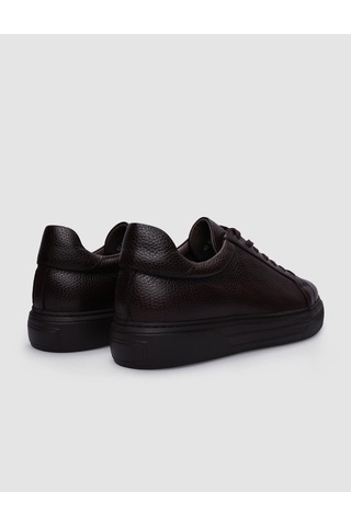 Cabani Hakiki Deri Kahverengi Bağcıklı Erkek Sneaker Kahverengi