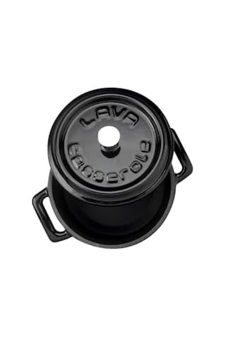 Metal Döküm Mini Tencere, 10 Cm, 0.35 L Hacim, Siyah 12v