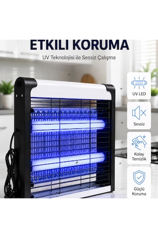 30 M² Etki Alanlı Mavi Işıklı Sinek Öldürücü Cihaz