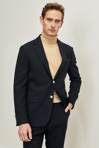 AC&Co / Altınyıldız Classics Erkek Lacivert Slim Fit Dar Kesim Kırlangıç Yaka Casual Ceket 4A0400000001LAC486N Lacivert