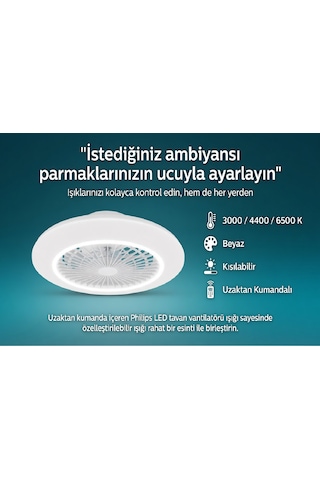 Philips Amigo Fanlı Tavan Lambası 42w Vantilatör + 20 W Aydınlatma Gücü