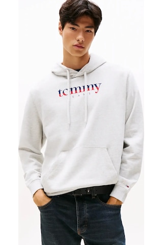 Tommy Hilfiger Tjm Reg Dna Hoodıe Gri Erkek Kapüşonlu Regular Fit Sweatshirt