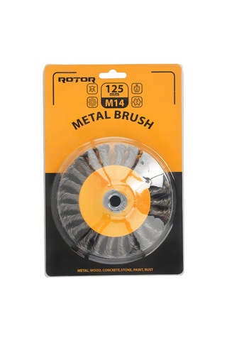 Rotor 125mm M14 Düğümlü Konik Tel Fırça