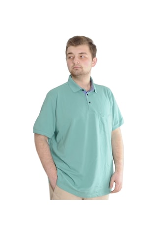 Mode Xl Erkek Tshirt Polo Yaka Cepli Klasik Pike 20552 Çağla Yeşili 001