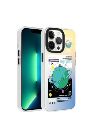 Apple Uyumlu iPhone 13 Pro Kılıf Desenli Zore Dragon Sert Kapak Gezegen