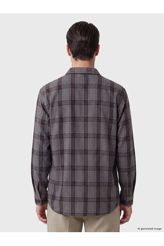 Lcw Eco Gri Regular Fit Ekose Erkek Gömlek Ceket