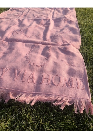 Plaj Havlusu Jakarlı 70x140 Cm Pembe