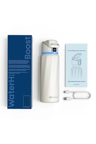 Waterh Boost Akıllı Termos Hidrasyon Takibi Yapan, Yalıtımlı 0.95 L / 32oz Akıllı Şişe Beyaz