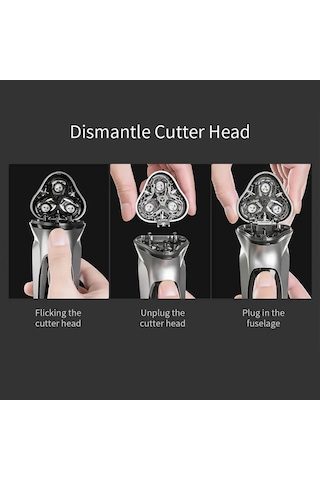 Geeksen Razor 3d Elektrikli Tıraş Başlığı Tıraş Makinesi Yedek Başlık Blokaj Korumalı Tıraş Makinesi Siyah