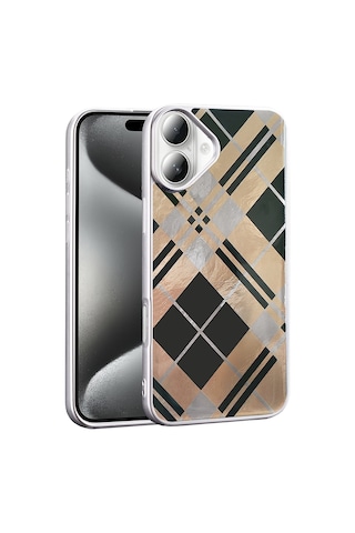 Apple Uyumlu iPhone 16 Plus Kılıf Desenli Zore Mep Kapak Geometrik