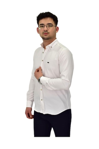 Erkek Likralı Spor Silim Fit Gömlek Bgl-st04327 Beyaz