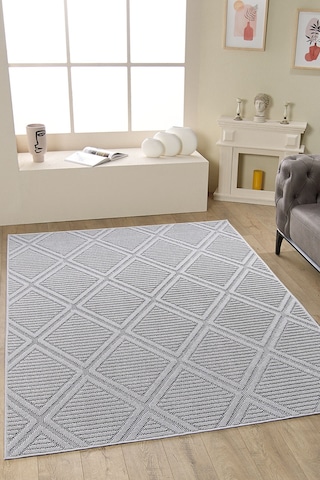 Mariesse Home Soho İskandinav Dokuma Bukleli Gri Modern Salon Halısı Mutfak Halısı Koridor Halısı Yolluk