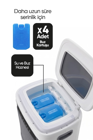 Kac100 100w Evaporatif Hava Soğutucu Mobil-portatif Klima İle Ferahlatıcı Hava