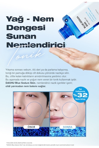 Dashu Blue Sedum Skin Ölü Deri Ve Fazla Sebumu Arındıran Hyalüronik Asit İçerikli Nemlendirici Tonik 150 ML