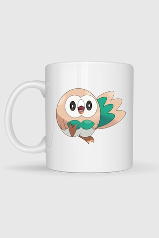 Rowlet Baskılı Kupa Bardak Beyaz