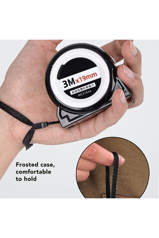 Skycity Otomatik Kilitleme Özelliği İle 3m X 19mm Hassas Ölçüm Şeridi, Pürüzlü Çelik Yapı, Kayıp Olmayan Ölçü, Taşınabilir Abs Kasa