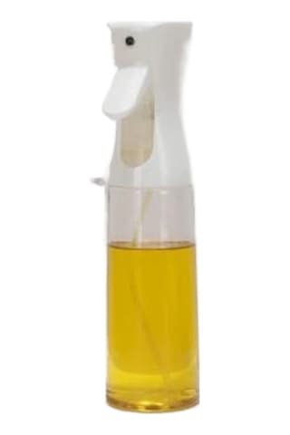 Eastmeetwest - 1 Adet Plastik Sprey Şişesi, Çift Yağ Dağıtıcı, Zeytinyağı Saklama & Baharat Püskürtücü, Barbekü/açık Hava Pişirme İçin, Gıda Güvenliği Pet Malzeme Beyaz