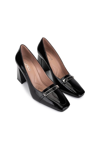 Tamer Tanca Kadın Hakiki Deri Siyah Rugan Topuklu Ayakkabı 1096 2081 Bn Ayk Sk25-26 Sıyah Rgn Siyah